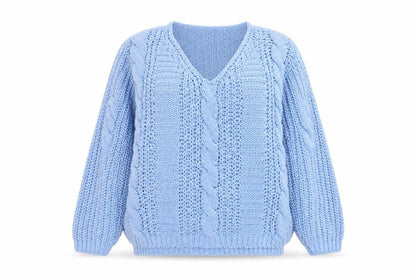 Tu Womens Blue V-Neck  Polyester Pullover Jumper Size 10
