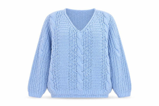 Tu Womens Blue V-Neck  Polyester Pullover Jumper Size 10