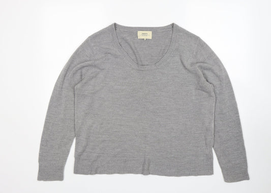 Papaya Womens Grey Round Neck  Acrylic Pullover Jumper Size 20