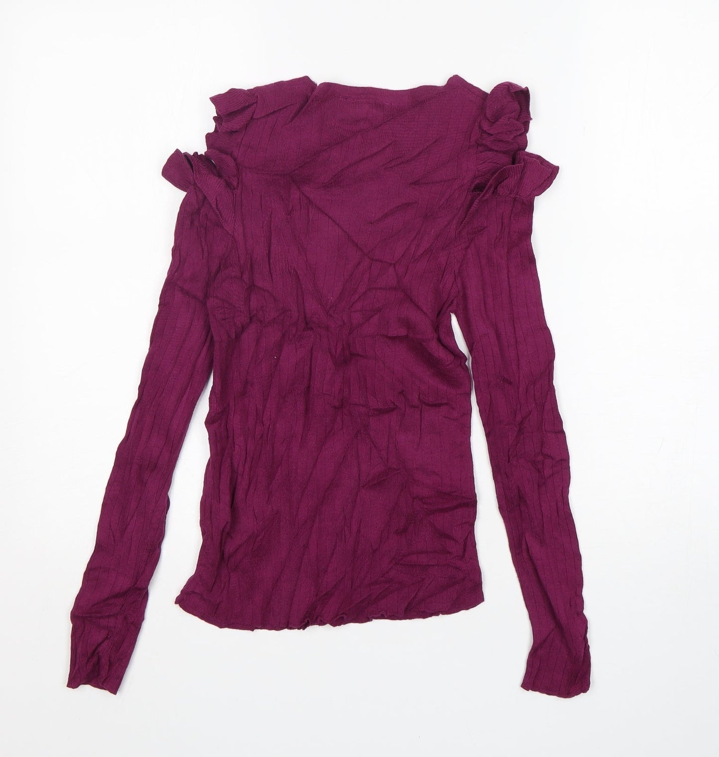 FOREVER 21 Womens Purple Round Neck  Cotton Pullover Jumper Size L