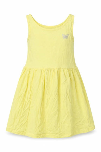 H&M Girls Yellow  Cotton A-Line  Size 2-3 Years  Crew Neck Pullover - Butterfly Print
