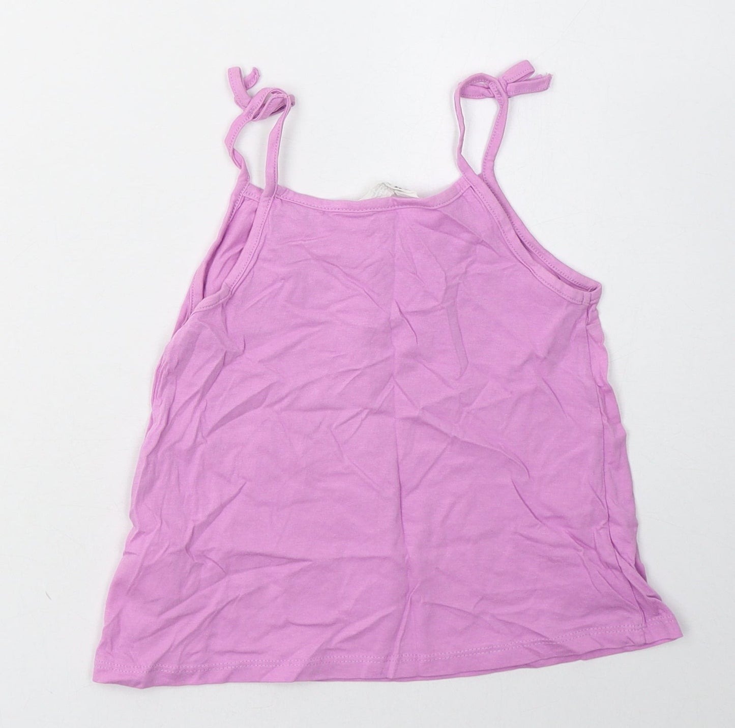 H&M Girls Purple  Cotton Basic Tank Size 2-3 Years Scoop Neck Pullover