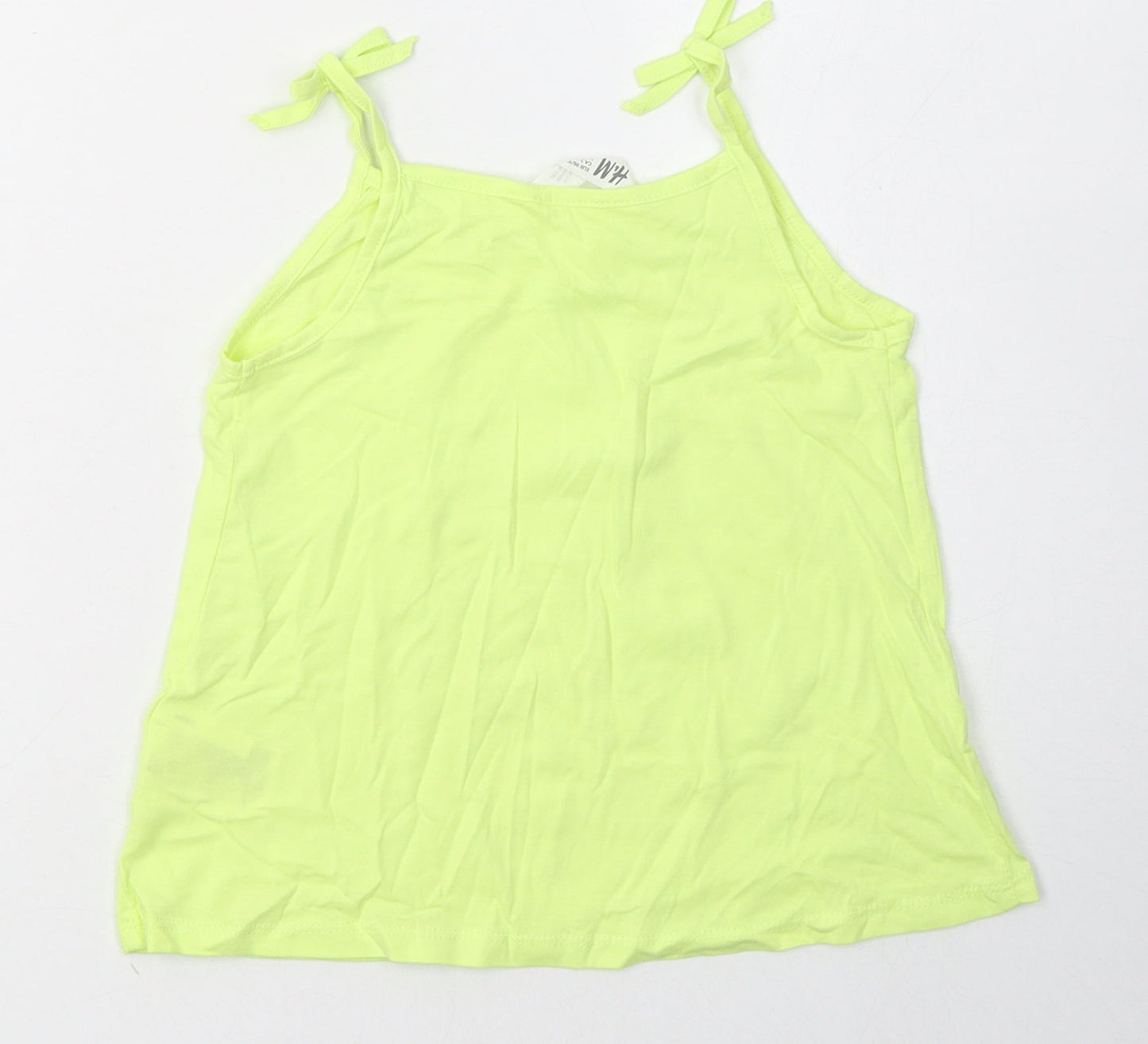 H&M Girls Green  Cotton Basic Tank Size 2-3 Years Square Neck Pullover