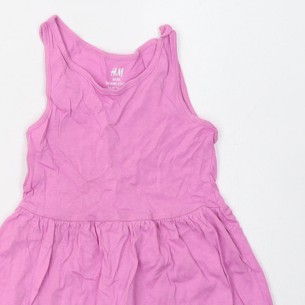 H&M Girls Purple  Cotton A-Line  Size 3-4 Years  Crew Neck Pullover