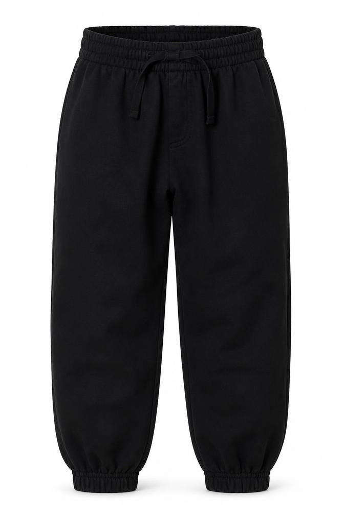 sainsburys Girls Black  Cotton Jogger Trousers Size 9 Months  Regular Tie - School Wear