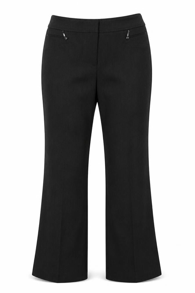 BHS Womens Grey  Polyester Trousers  Size 12 L30 in Regular Hook & Eye