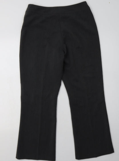 BHS Womens Grey  Polyester Trousers  Size 12 L30 in Regular Hook & Eye