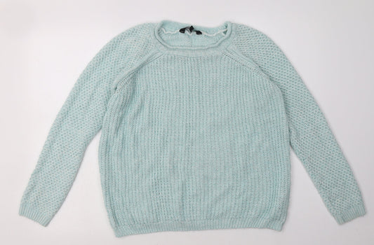 New Look Womens Blue  Acrylic Pullover Sweatshirt Size 12  Pullover