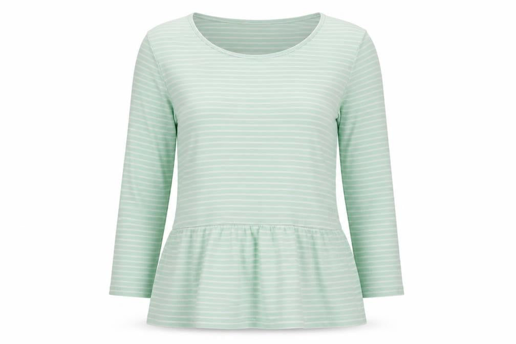 TOM TAILOR Womens Green Striped Polyester Pullover Sweatshirt Size S  Pullover