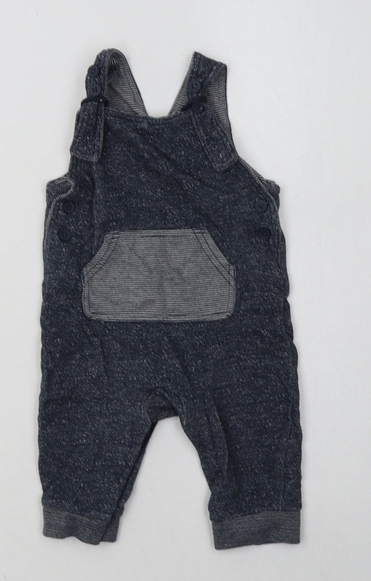 George Boys Blue  Cotton Dungaree One-Piece Size 3-6 Months  Button