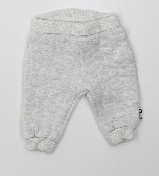 F&F Boys Grey  Cotton Jogger Trousers Size 3-6 Months