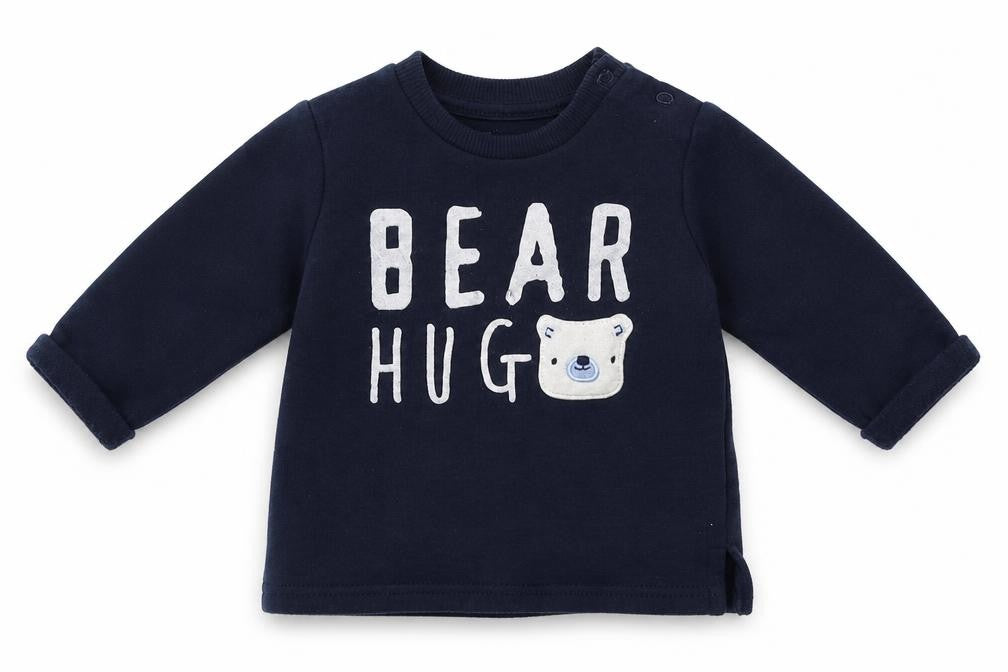 F&F Boys Blue  Cotton Basic Casual Size 3-6 Months Crew Neck Pullover - bear hug