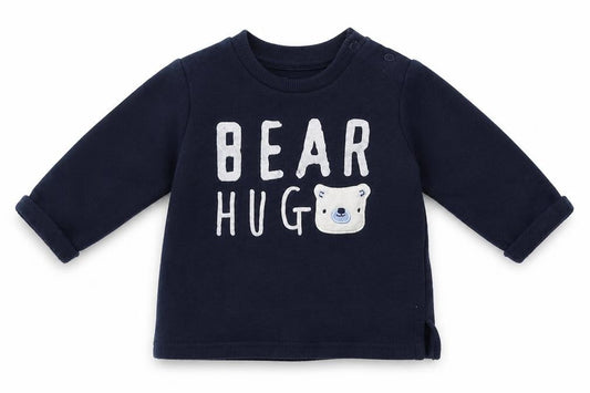 F&F Boys Blue  Cotton Basic Casual Size 3-6 Months Crew Neck Pullover - bear hug