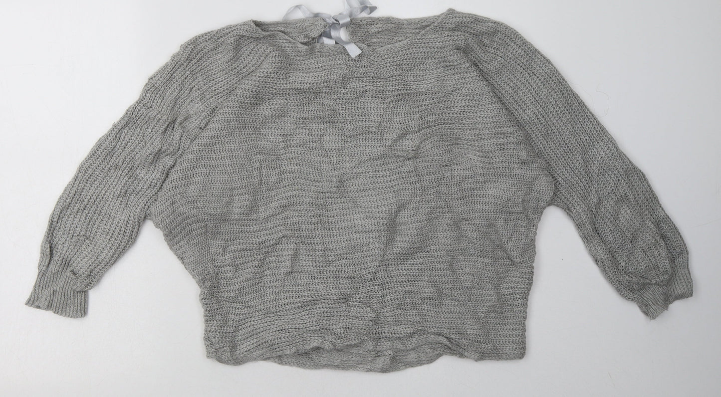Preworn Womens Grey  Acrylic Pullover Sweatshirt Size S  Pullover