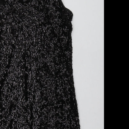 Sweewë Womens Black Polyester Bodycon Size S Scoop Neck Pullover - Sequin Detail