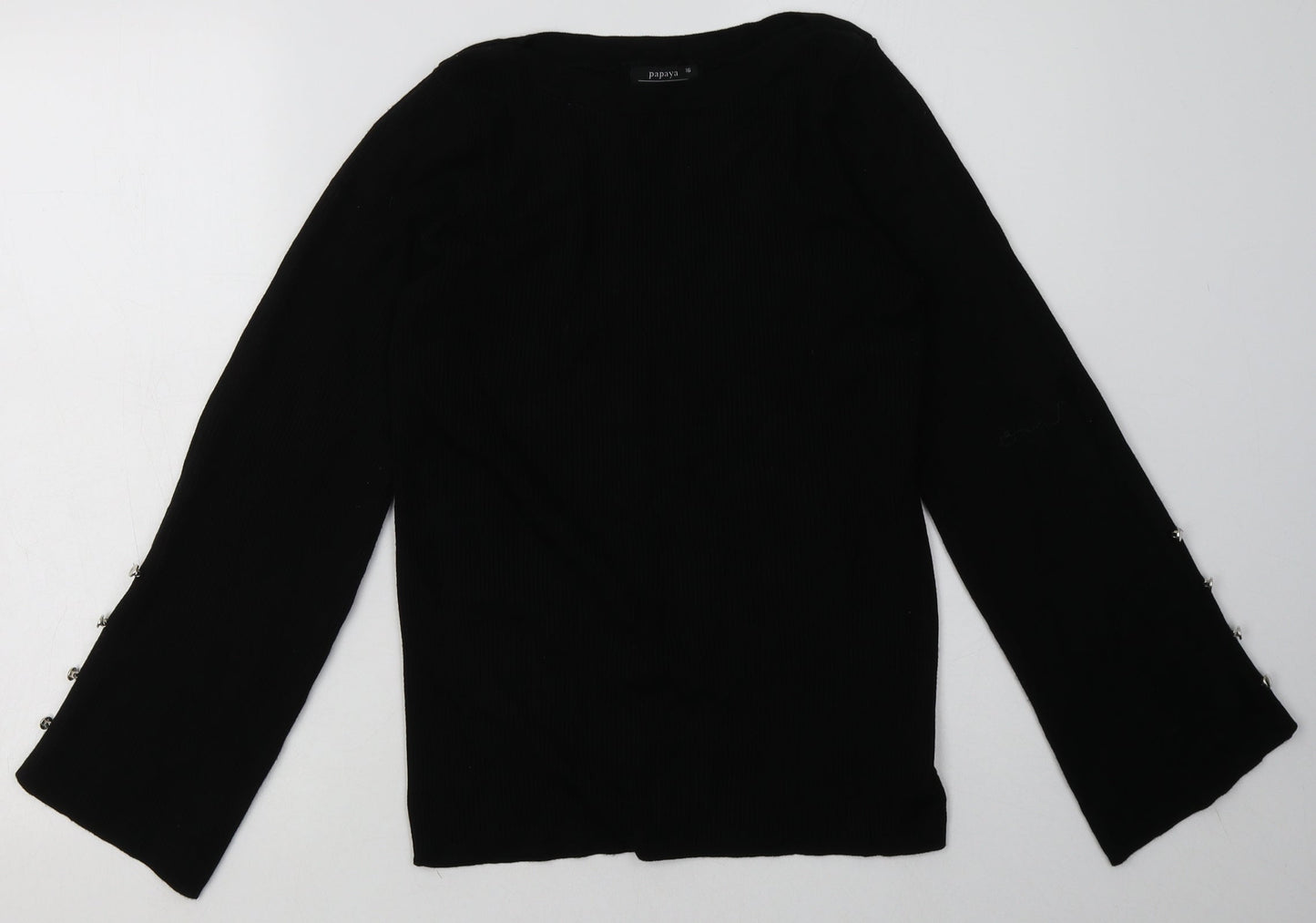 Matalan Womens Black  Viscose Pullover Sweatshirt Size 16  Pullover