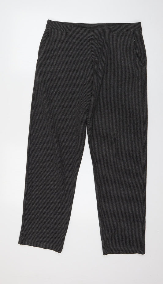 Marks and Spencer Womens Grey Polka Dot Polyester Trousers  Size 12 L26 in Regular