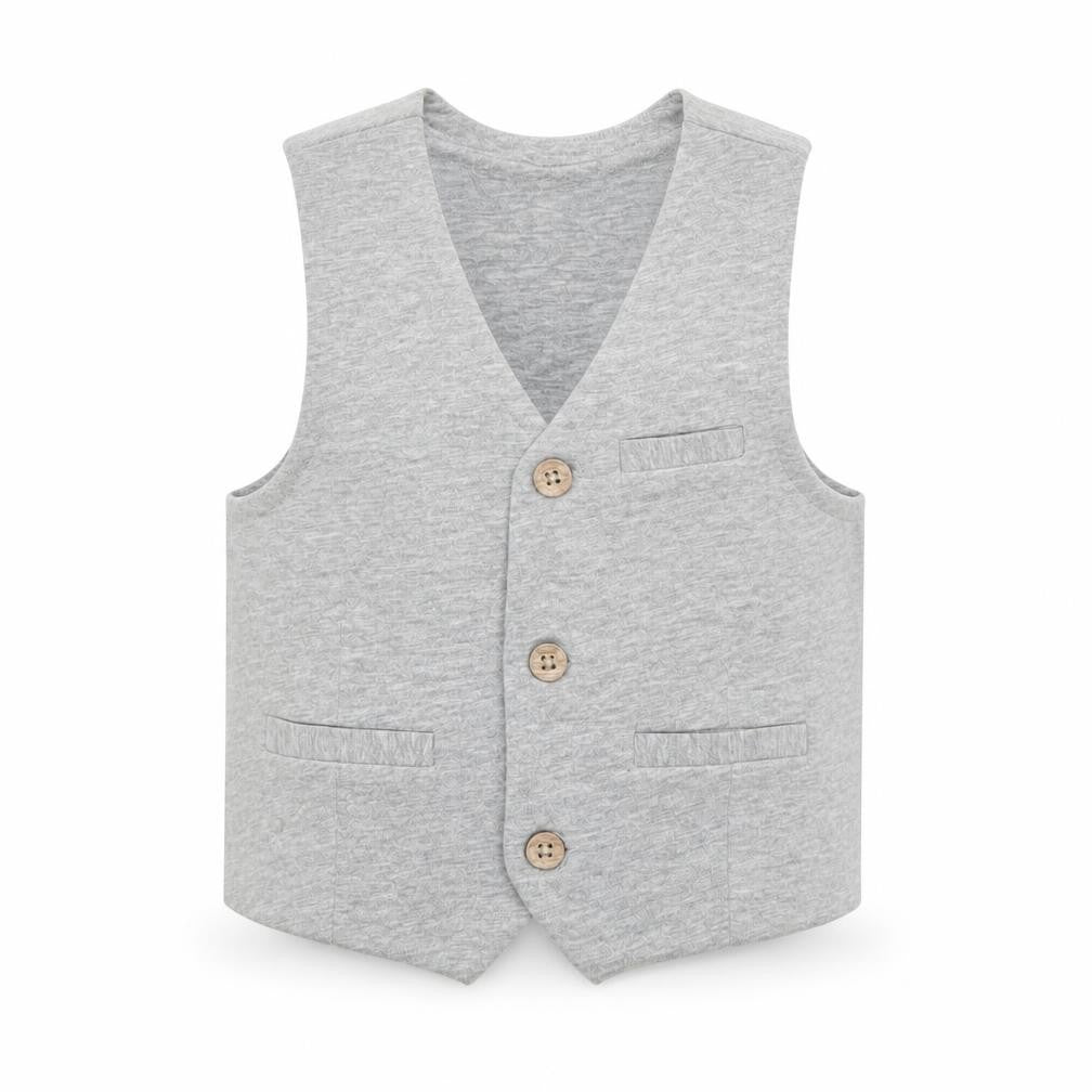 Lullaby Boys Grey   Jacket Waistcoat Size 12-18 Months   Button