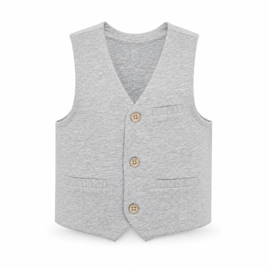 Lullaby Boys Grey   Jacket Waistcoat Size 12-18 Months   Button