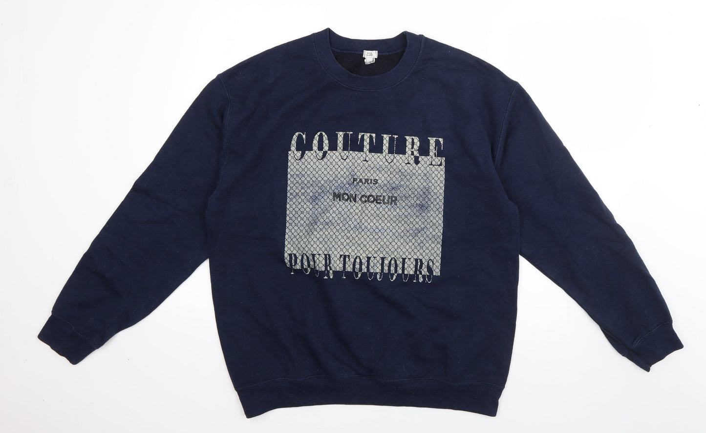 River Island Mens Blue  Cotton Pullover Sweatshirt Size S   - Couture