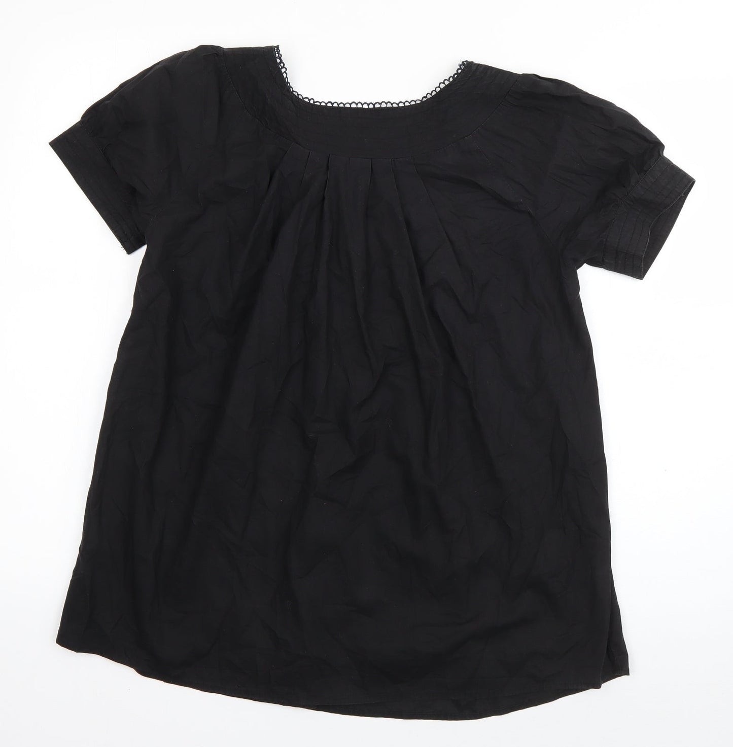 Miss Posh Womens Black  Cotton Basic Blouse Size 10 Square Neck