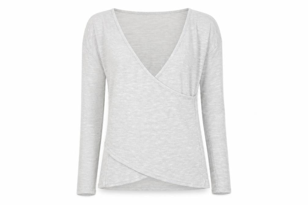 H&M Womens Grey V-Neck  Polyester Pullover Jumper Size S