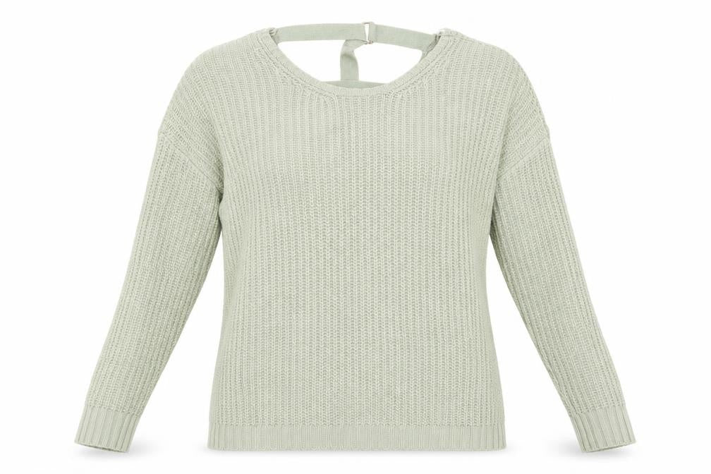 Peacocks Womens Green Round Neck  Acrylic Pullover Jumper Size L
