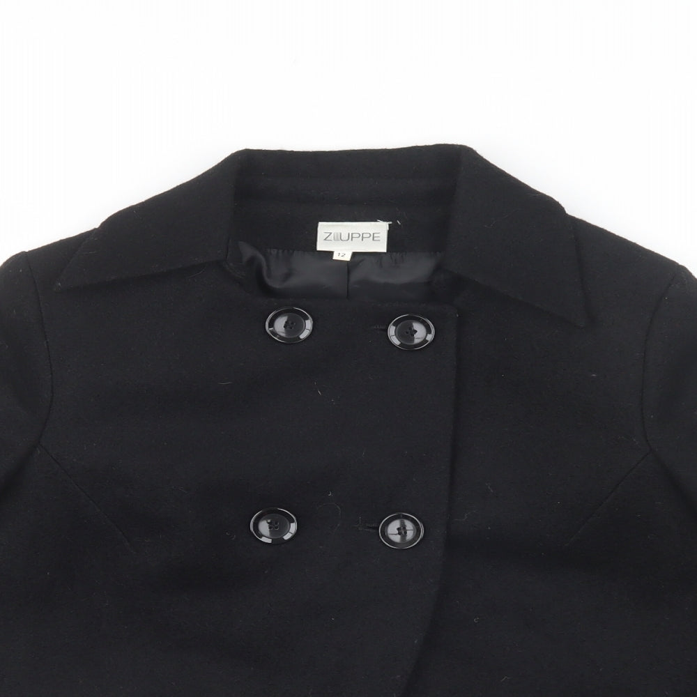 Ziuppe Womens Black   Kimono Blazer Size 12  Button
