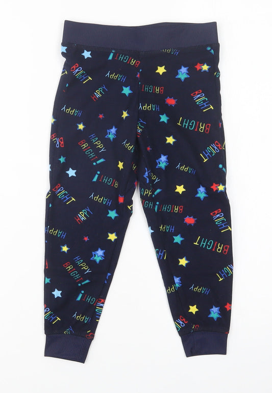 Lily & Dan Girls Blue Geometric Polyester  Pyjama Pants Size 3-4 Years   - Star Print