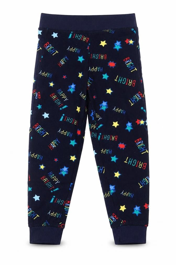 Lily & Dan Girls Blue Geometric Polyester  Pyjama Pants Size 3-4 Years   - Star Print