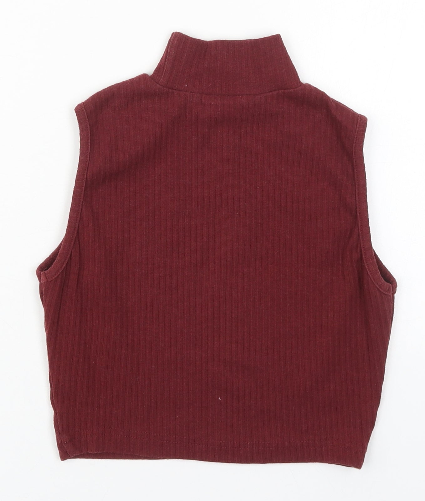 Missguided Womens Red  Cotton Cropped Tank Size 4 Round Neck