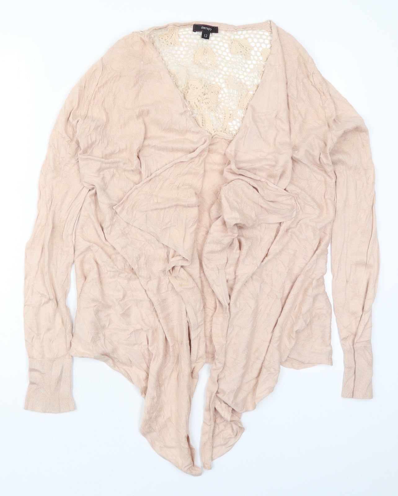 Therapy Womens Pink V-Neck  Viscose Cardigan Jumper Size 12