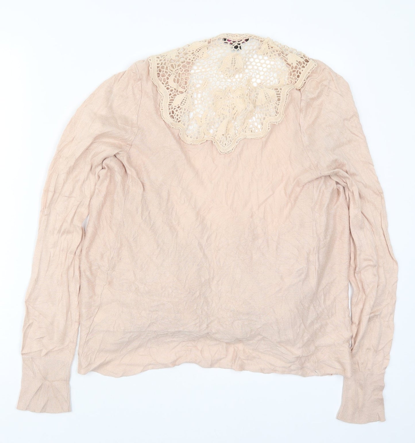 Therapy Womens Pink V-Neck  Viscose Cardigan Jumper Size 12