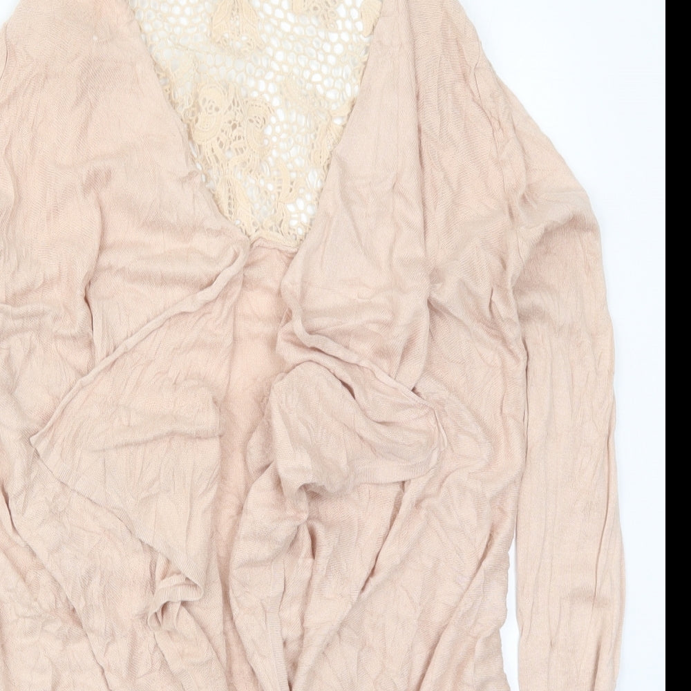 Therapy Womens Pink V-Neck  Viscose Cardigan Jumper Size 12