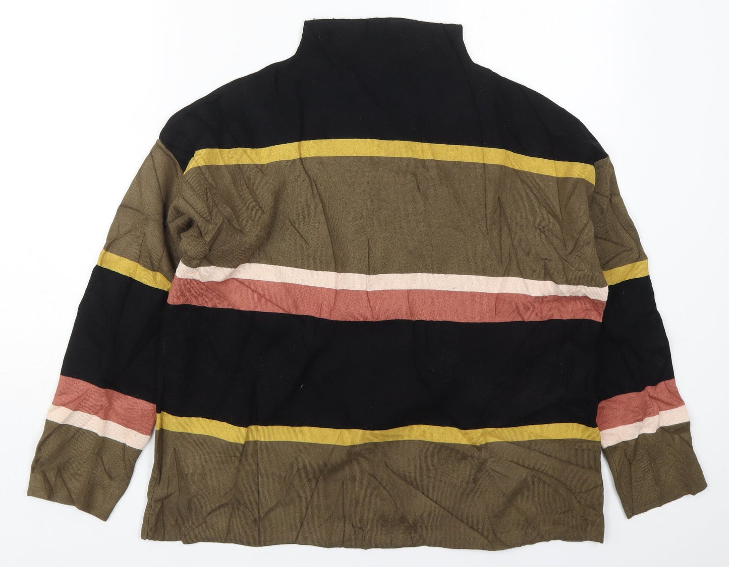 New Look Womens Multicoloured Round Neck Striped Viscose Pullover Jumper Size L