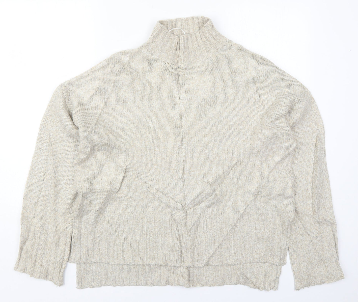 New Look Womens Beige High Neck  Acrylic Pullover Jumper Size M