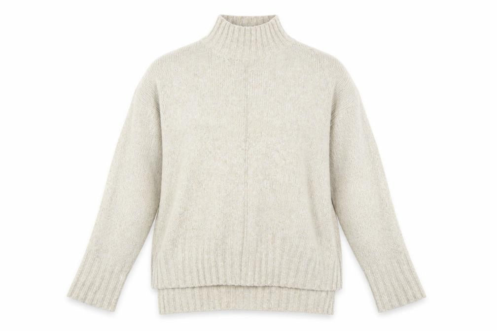 New Look Womens Beige High Neck  Acrylic Pullover Jumper Size M
