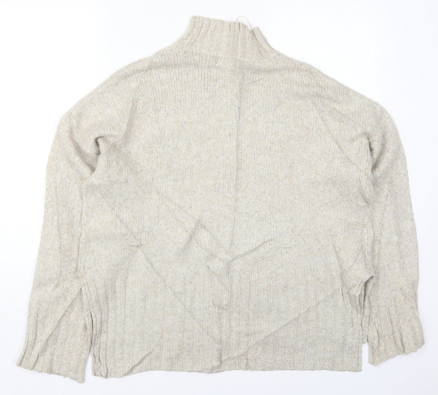 New Look Womens Beige High Neck  Acrylic Pullover Jumper Size M
