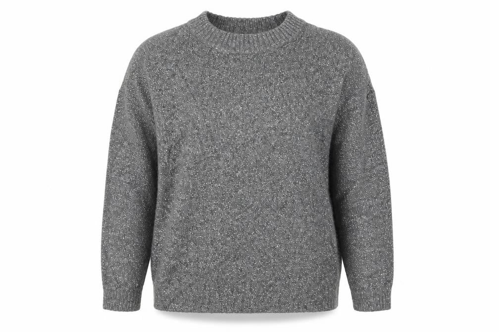 TU Womens Grey Round Neck  Acrylic Pullover Jumper Size S