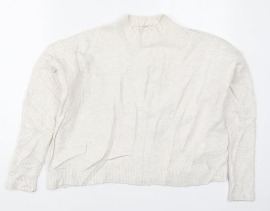 Miss Selfridge Womens White Round Neck  Acrylic Pullover Jumper Size 10