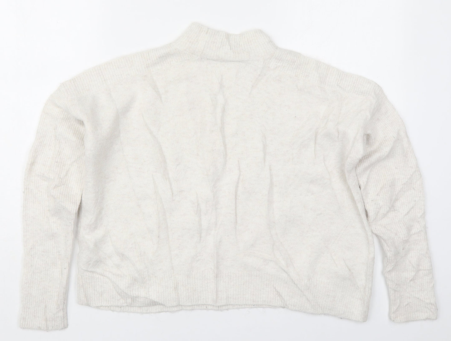 Miss Selfridge Womens White Round Neck  Acrylic Pullover Jumper Size 10