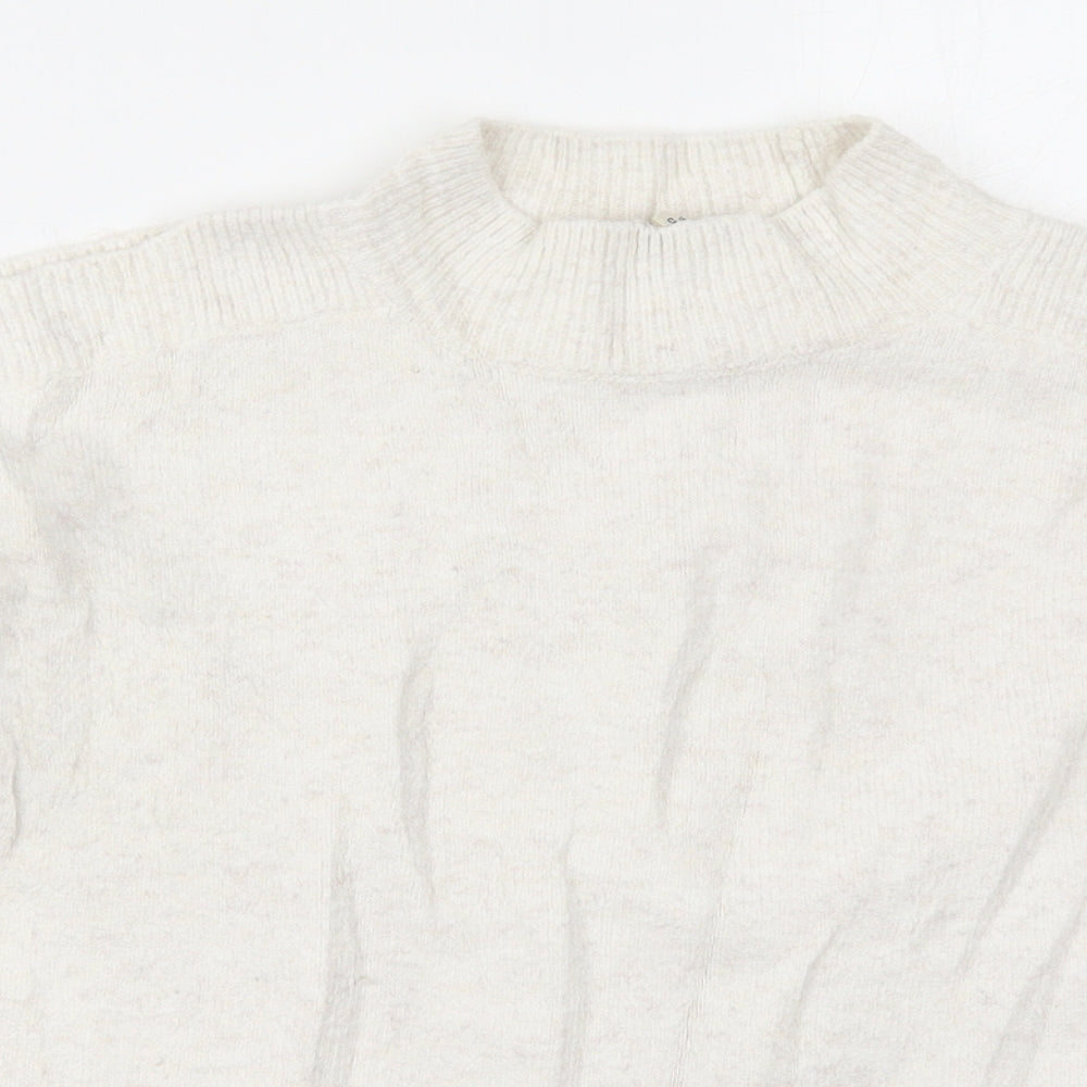 Miss Selfridge Womens White Round Neck  Acrylic Pullover Jumper Size 10