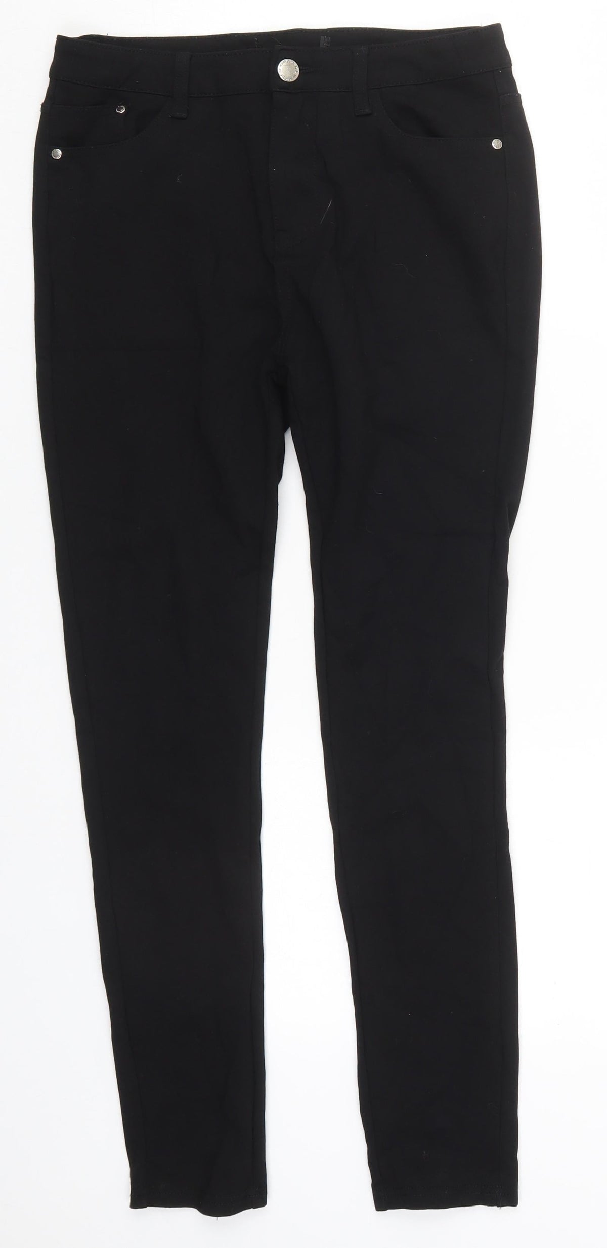 Preworn Womens Black  Cotton Jegging Trousers Size 28 in L27 in Regular