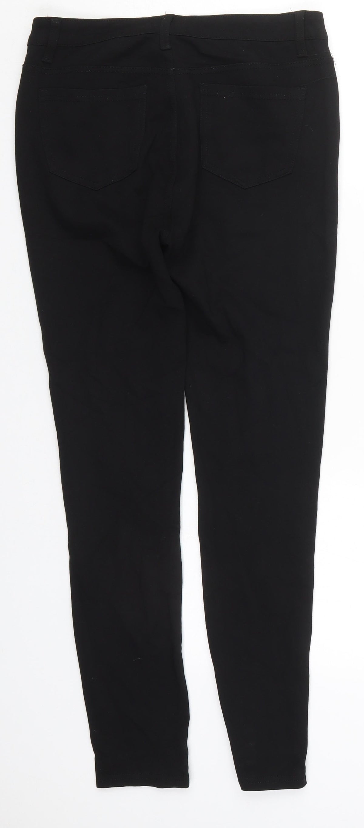 Preworn Womens Black  Cotton Jegging Trousers Size 28 in L27 in Regular