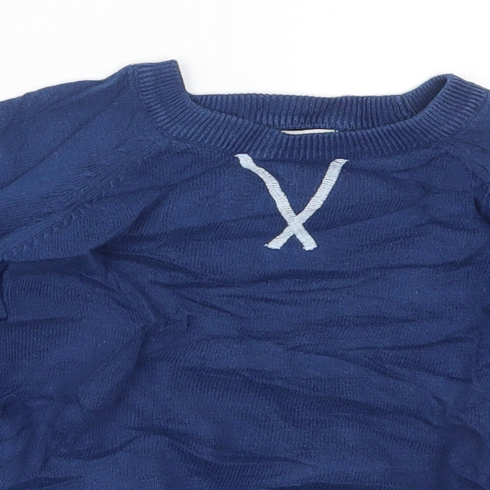 Vertbaudet Boys Blue Round Neck  Cotton Pullover Jumper Size 4 Years  Pullover - Union Jack