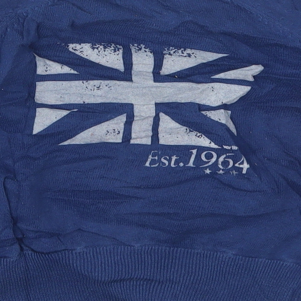 Vertbaudet Boys Blue Round Neck  Cotton Pullover Jumper Size 4 Years  Pullover - Union Jack