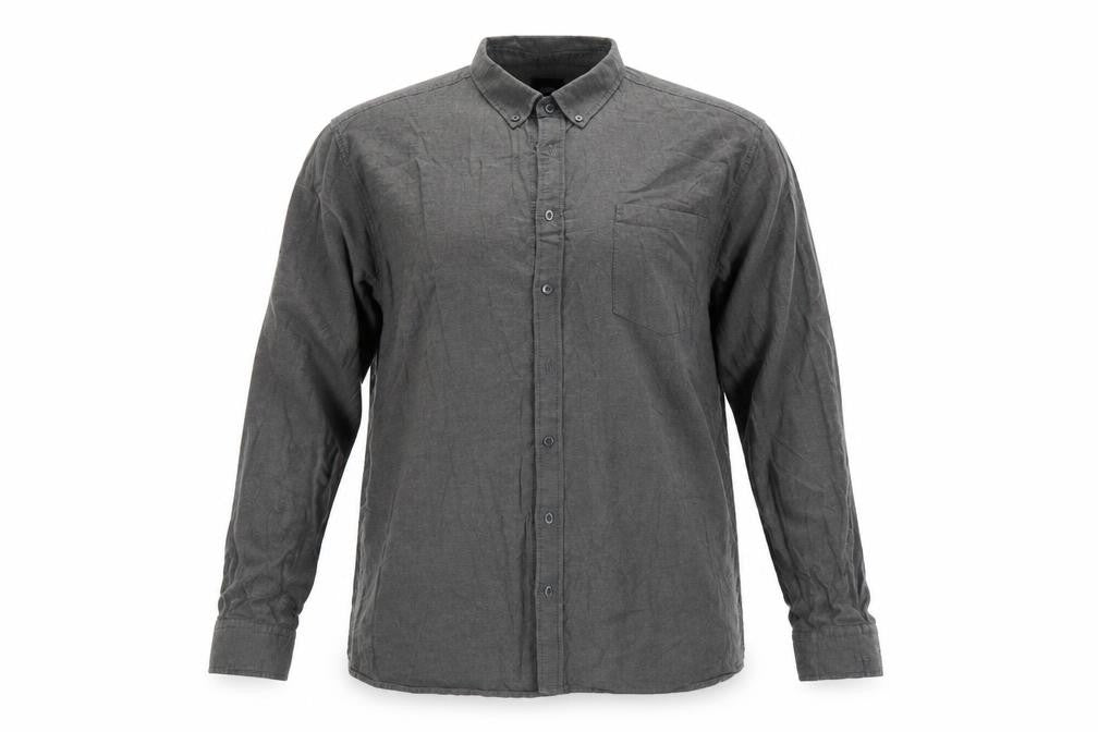 Burton Mens Grey  Cotton  Button-Up Size 2XL Collared Button