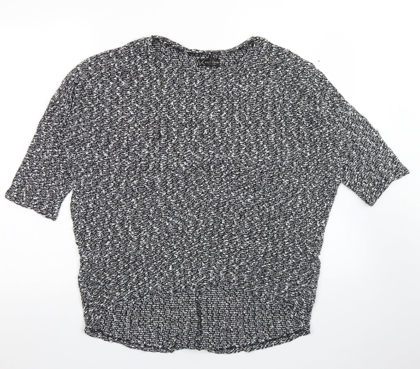 New Look Womens Grey  Polyester Basic T-Shirt Size 12 Round Neck