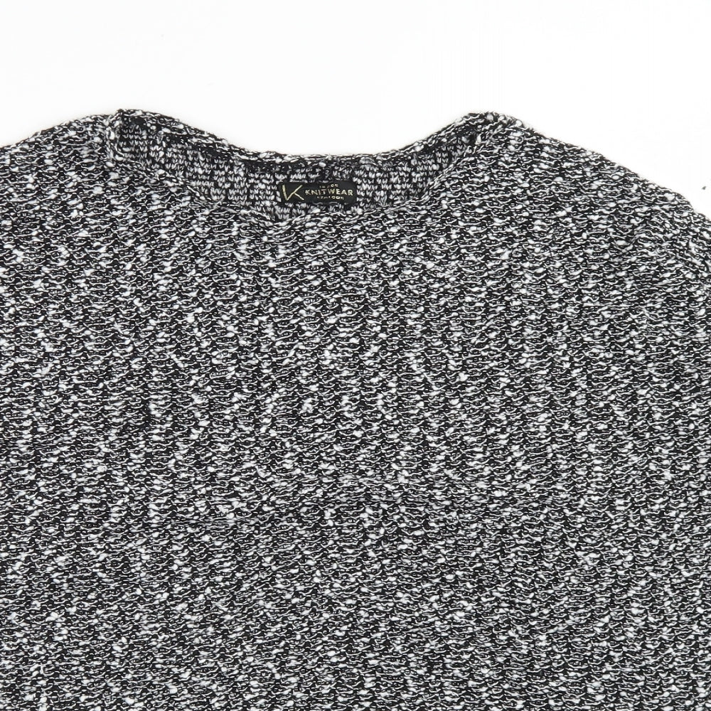 New Look Womens Grey  Polyester Basic T-Shirt Size 12 Round Neck