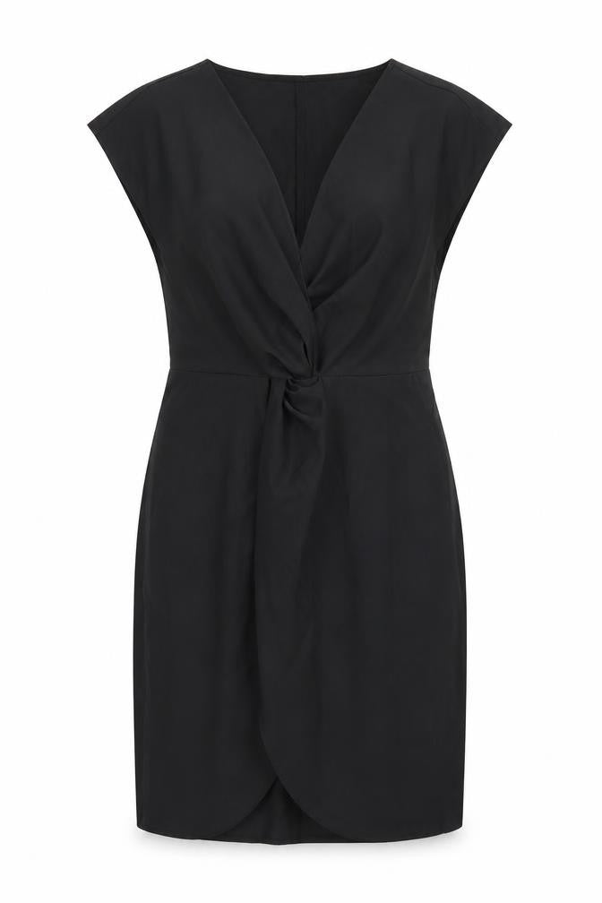 SheIn Womens Black  Polyester Pencil Dress  Size S  V-Neck Zip